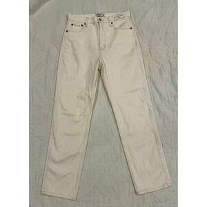 NWT Abercrombie & Fitch Ultra High Rise Ankle Straight Jeans Cream 29/8 Long
